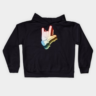 Retry Wavy - Rock On Kids Hoodie